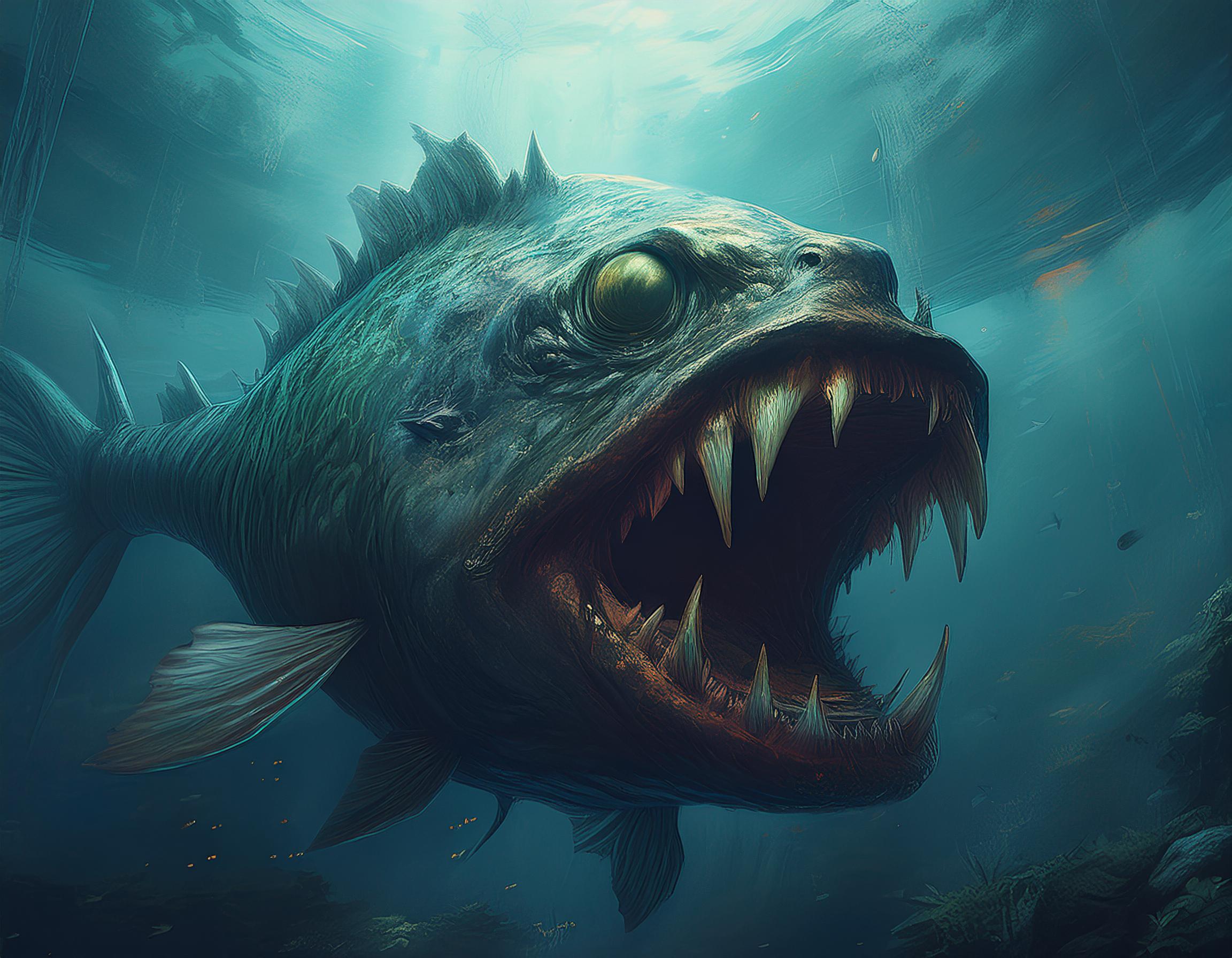 AI Generated: giant fish the bloop
big mouth and scary